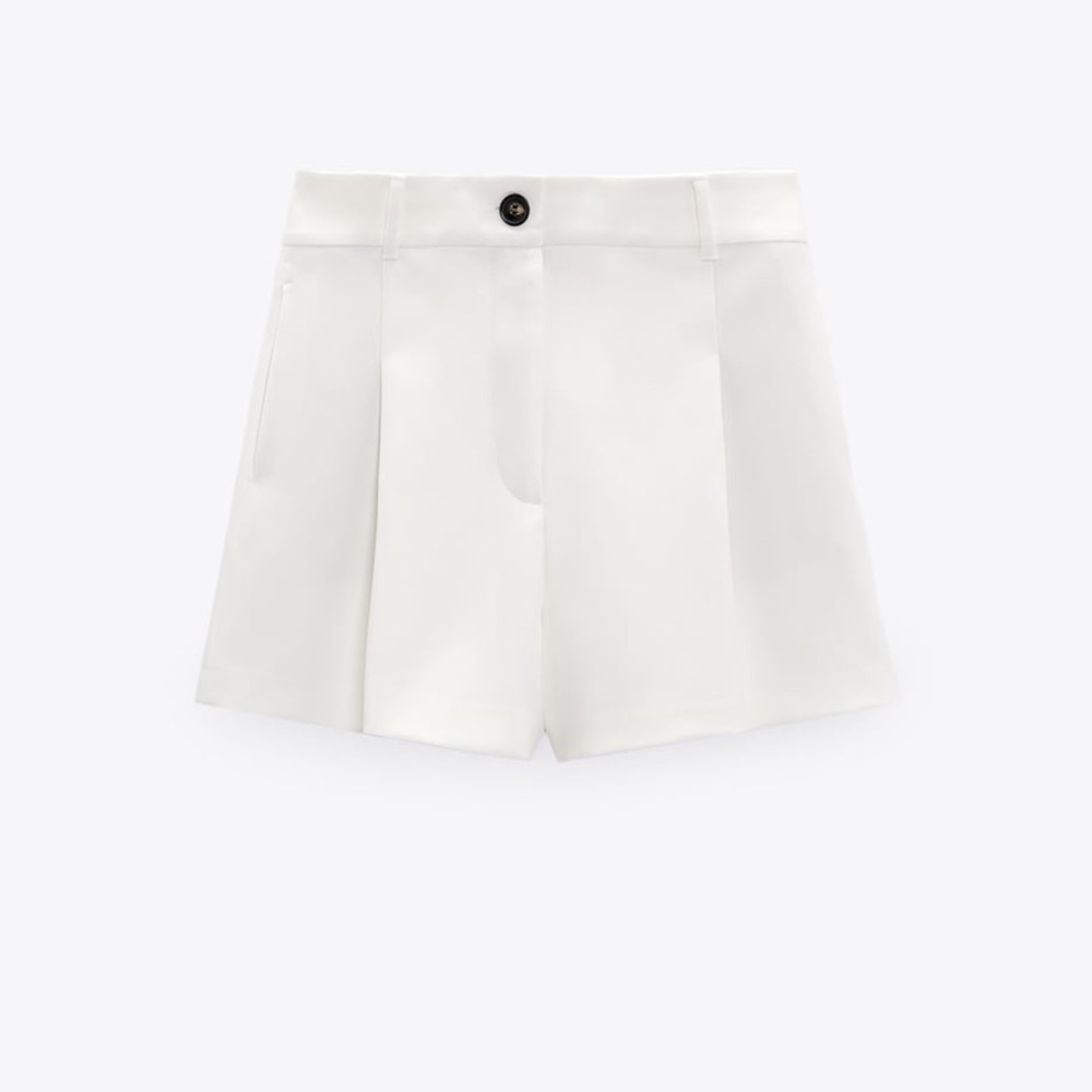 High waisted pleated shorts ZARA